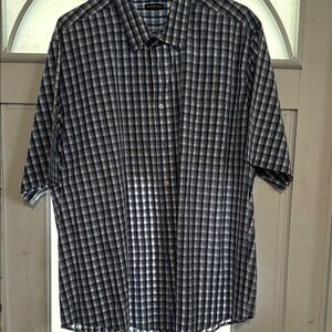 George Blue and White Casual Button Down Shirt